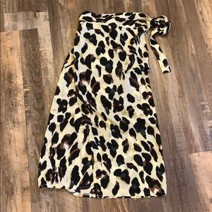 Leopard print wrap skirt